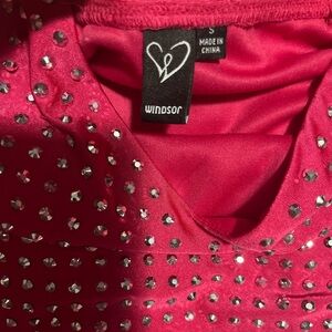 Windsor Pink Rhinestone Bodycon Mini Dress